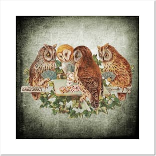 Smooth Poker Owls Posters and Art